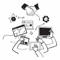 IT team collaborating on a cybersecurity project concept as A illustration of an IT team collaborating on a cybersecurity project using laptops and digital tools with an 8 c Dynamic vector