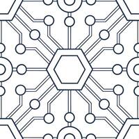 Innovative techno circuits tile pattern merging linear electronic pathways and geometric circuit arrays isolated white balance contemporary digital art concept as Linear electronic Dynamic vector