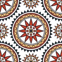 Intricate African tribal geometric seamless tile pattern with vibrant colors and bold shapes concept as Vibrant colors and bold shapes showcase intricate African tribal geometric p Dynamic vector