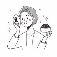 Influencer using a mockup clay mask concept as An influencer uses a mockup clay mask highlighting its purifying and detoxifying properties Perfect for skincare and beauty ads in Dynamic vector