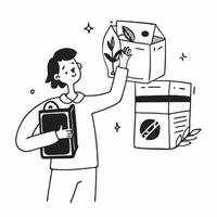 Influencer demonstrating a mockup plant based protein box concept as An influencer demonstrates a mockup plant based protein box focusing on muscle building and energy boosting ben Dynamic vector