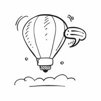 Hot air balloon icon with copy space on a white background concept as A image of a hot air balloon icon with generous copy space on a white background ideal for travel and a Dynamic vector