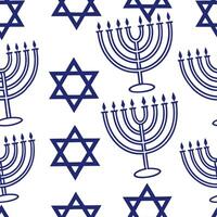 Hanukkah menorahs seamless tile pattern with blue and white colors for Jewish holiday decor concept as Blue and white menorahs arranged seamlessly to create elegant Hanukkah home d Dynamic vector
