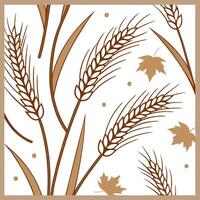 Harvest wheat seamless tile pattern with golden wheat stalks and autumn textures concept as Golden wheat stalks with autumn textures create a harvest wheat seamless tile pattern pe Dynamic vector