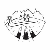 Group hiking through a cool mountain trail concept as High resolution image of a group hiking through a cool mountain trail to escape the heat highlighting adventure nature and tea Dynamic Set 2 vector
