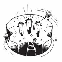 Group exploring a cool cave system concept as High resolution image of a group exploring a cool cave system to escape the heat emphasizing adventure exploration and natural wonder Dynamic Set 2 vector