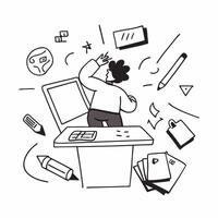 Graphic designer working on a high profile project concept as A graphic designer works intensely on a high profile project illustrating creativity and focus Perfect for design and Dynamic vector