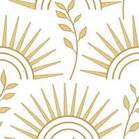 Golden sun rays seamless tile pattern with highlights and soft hues symbolizing a rejuvenating spring morning concept as Golden sun rays with soft hues create a seamless spring til Dynamic vector