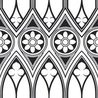 Gothic frame seamless tile pattern with dark tones and intricate details concept as Dark toned gothic frames form seamless tile patterns with intricate details adding mysterious el Dynamic vector