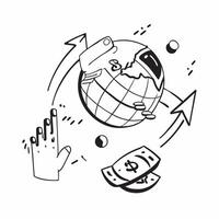 Globe and stock ticker icon with copy space for financial tools concept as A financial tools oriented globe and stock ticker icon with ample copy space ideal for visualizing global Dynamic vector