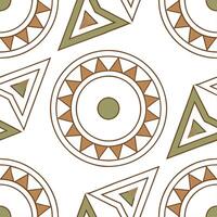 Geometric retro seamless tile pattern earth tones on white background ideal for natural interiors concept as Designing seamless tile with geometric retro patterns in earth tones on Dynamic vector
