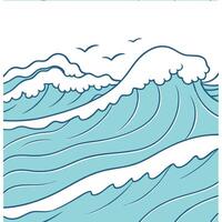 Gentle ocean waves seamless tile pattern with foamy water and a calm beach setting concept as Gentle ocean waves with foamy water create a peaceful seamless tile pattern for a rela Dynamic vector