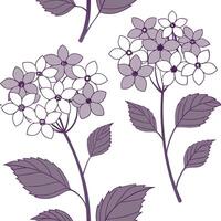 Garden inspired seamless tile pattern with hydrangea flowers soft purple tones and subtle floral charm concept as Hydrangea flowers with soft purple hues and gentle petals create a Dynamic vector