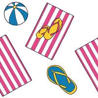 Fun beach towel seamless tile pattern with colorful stripes and playful summer designs concept as Bold striped beach towels in bright colors create a seamless tile pattern perfect Dynamic vector