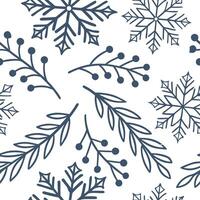 Frosty snowflake and snow covered branch seamless tile pattern with winter elegance concept as Snowflakes paired with snow covered branches create a seamless tile pattern exuding w Dynamic vector