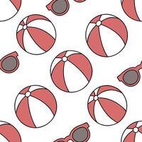 Fun and playful summer seamless pattern with beach balls and sunglasses for energetic outdoor spaces concept as Beach balls and sunglasses in a seamless pattern perfect for creatin Dynamic vector