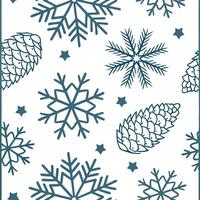 Frosty snowflake and pinecone seamless tile pattern with cool blue and white hues concept as Cool blue and white hues highlight frosty snowflakes and pinecones in a seamless tile p Dynamic vector