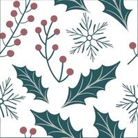 Frosty snowflake and holiday wreath seamless tile pattern with festive winter elements concept as Holiday wreaths paired with frosty snowflakes create a seamless tile pattern with Dynamic vector