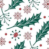 Frosty snowflake and holiday wreath seamless tile pattern with festive winter elements concept as Holiday wreaths paired with frosty snowflakes create a seamless tile pattern with Dynamic Set 2 vector