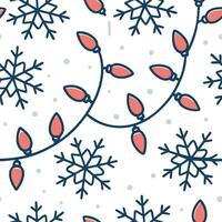 Frosty snowflake and holiday lights seamless tile pattern with sparkling winter accents concept as Sparkling holiday lights paired with frosty snowflakes create a seamless tile pat Dynamic Set 2 vector