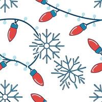 Frosty snowflake and holiday lights seamless tile pattern with sparkling winter accents concept as Sparkling holiday lights paired with frosty snowflakes create a seamless tile pat Dynamic Set 3 vector
