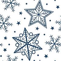 Frosty snowflake and Christmas star seamless tile pattern with sparkling holiday accents concept as Sparkling Christmas stars paired with frosty snowflakes create a seamless tile p Dynamic vector