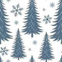 Frosty evergreen and snowflake seamless tile pattern with cool winter tones concept as Cool winter tones highlight frosty evergreens and snowflakes in a seamless tile pattern perfe Dynamic vector