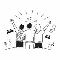 Friends reuniting at a concert concept as Friends reuniting blended with a concert scene symbolizing the excitement and joy of reuniting at a musical event Ideal for social and en Dynamic vector