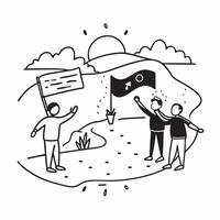 Friends reuniting at a hiking trail concept as Friends reuniting blended with a hiking trail symbolizing the adventure and joy of reuniting in nature Ideal for travel and adventur Dynamic vector