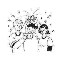 Friends reuniting at a festival concept as Friends reuniting blended with a festival scene symbolizing the joy and excitement of reuniting at a festive event Ideal for social and Dynamic vector