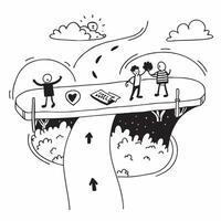 Friends exploring a cool forest canopy walkway concept as High resolution image of friends exploring a cool forest canopy walkway to escape the heat highlighting adventure nature a Dynamic vector