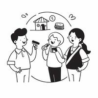 Friends enjoying ice cream in a charming town concept as High resolution image of friends enjoying ice cream in a charming town to escape the heat capturing joy relaxation and the Dynamic vector