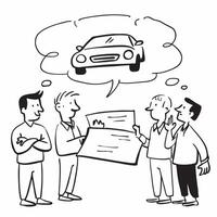 Friends discussing car features concept as High resolution image of friends discussing features for their first car with a glossy backdrop highlighting the excitement and informed Dynamic Set 2 vector