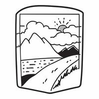 Framed summer mountain vista concept as High resolution image of a framed summer mountain vista with lush green valleys highlighting the vibrant and lively essence of summertime in Dynamic Set 2 vector