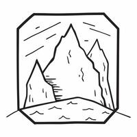 Framed snowy mountain vista concept as High resolution image of a framed snowy mountain vista with snow capped peaks capturing the pristine and majestic beauty of snow covered moun Dynamic Set 2 vector