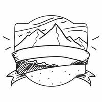Framed panoramic mountain vista concept as High resolution image of a framed panoramic mountain vista with sweeping views highlighting the vast and expansive beauty of mountain lan Dynamic Set 2 vector