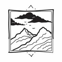 Framed mountain sky vista concept as High resolution image of a framed mountain sky vista with dramatic skies capturing the dynamic and awe inspiring beauty of mountain skies in P Dynamic Set 2 vector
