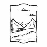 Framed mountain sunset vista concept as High resolution image of a framed mountain sunset vista with a stunning backdrop highlighting the beauty and serenity of nature captured in Dynamic vector
