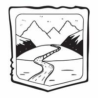 Framed mountain river vista concept as High resolution image of a framed mountain river vista with flowing water showcasing the dynamic and tranquil beauty of a mountain river in Dynamic Set 2 vector