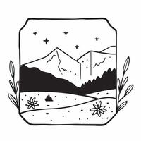 Framed mountain meadow vista concept as High resolution image of a framed mountain meadow vista with wildflowers capturing the serene and picturesque beauty of a mountain meadow in Dynamic vector