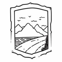 Framed mountain horizon vista concept as High resolution image of a framed mountain horizon vista with expansive views highlighting the vast and majestic beauty of mountain horizon Dynamic vector