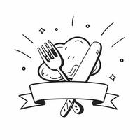 Fork and plate symbol with copy space for kitchen ads concept as A kitchen themed fork and plate symbol with ample copy space ideal for visualizing dining setups meal presentations Dynamic vector