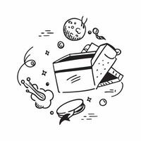 Food delivery illustration with space for text and graphics concept as An illustrative food delivery design featuring ample space for both text and graphics perfect for illustratin Dynamic vector