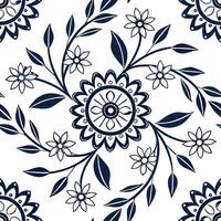 Floral vintage medallion seamless tile pattern botanical elements on white background perfect for garden themes concept as Designing seamless tile with floral vintage medallion pat Dynamic vector