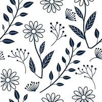 Floral vintage embroidery seamless tile pattern botanical elements isolated white background perfect for garden themes concept as Creating seamless tile pattern with floral vintage Dynamic Set 2 vector