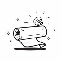 Flat design as Yoga mat icon with copy space on a white background concept as A image of a yoga mat icon with generous copy space on a white background ideal for fitness and Dynamic vector