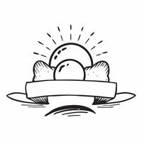 Flat design as Sunrise icon with copy space on a white background concept as A image of a sunrise icon with generous copy space on a white background ideal for new beginning Dynamic vector