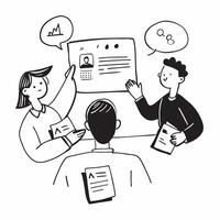 Flat design as Team discussing customer feedback in a business meeting concept as A illustration of a team discussing customer feedback in a business meeting using a 3 color Dynamic vector