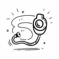 Flat design as Stethoscope icon with copy space on a blue background concept as A image of a stethoscope icon with ample copy space on a blue background perfect for medical Dynamic Set 2 vector