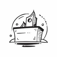 Flat design as Ship icon with copy space on a blue background concept as A image of a ship icon with ample copy space on a blue background ideal for travel and cruise themed Dynamic vector
